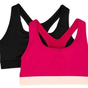 Athletic Works Girls Sports Bra, 2 Pack